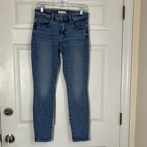 LOFT Curvy Skinny Crop Women's Blue Jeans size 26 / 2 Slim Pockets